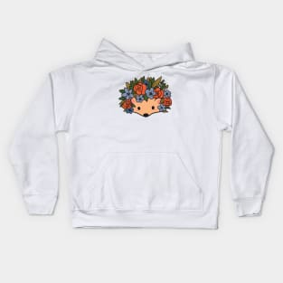 Hedgehog with flowers Kids Hoodie